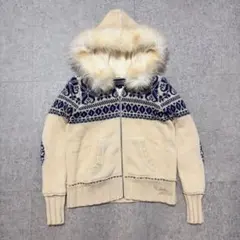 POLOJEANS ラルフローレン ノルディック ニットパーカー ファー y2k
