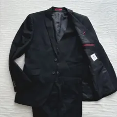 【美品】リスペクトネロ　スリーピーススーツ　ブラック　2ボタン　紳士服　はるやま