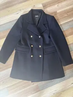 ZARA ザラ MANTECO モード オーバーコート Pコート 紺 L 3090055467535063_01_7234w.jpeg