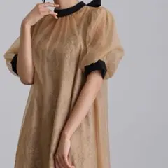 オケージョンドレス シアー バックリボン