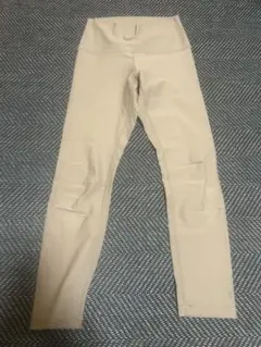 ベージュ ハイウエスト ヨガパンツ