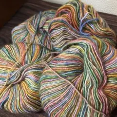 コットン100%カラフルレインボーグラデーションヤーン4玉