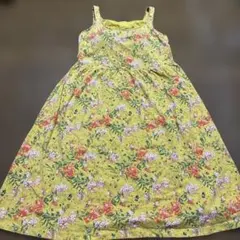 ユニクロ　ブラトップワンピース　花柄 カップ付き ワンピース イエロー