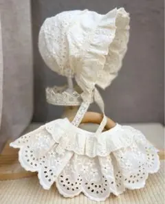 コットンレース ボンネット お宮参り 退院着 セレモニードレス 綿100％