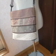 畳縁ピンク系ショルダーバッグ