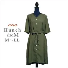 未使用｛Hunch｝カーキグリーン系ミディアム丈ワンピース ハンチ M～LL位のサムネイル