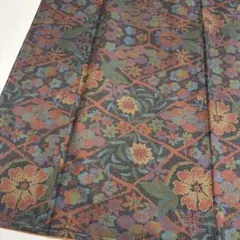 あ*ん様 本場大島紬 裄66 カラフルな花 絣柄 縦横絣 カジュアル 正絹AK-