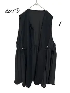 eur3 ノースリーブ ベスト トップス　ブラック　L
