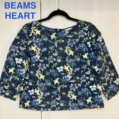 ビームスハート ブラウス トップス 花柄 バックジップ プルオーバーレディース