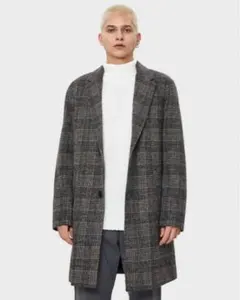 Bershka ベルシュカ メンズ チェック チェスターコート Sサイズ