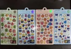 ぷっくり3Dステッカー4枚セット かわいい立体シール デコ用