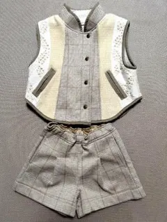 【美品】Gemeaux　裏もこベスト＆ショートパンツ　セットアップ　100