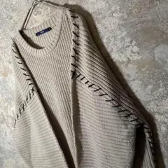 オーバーサイズ ゆるだぼ M ニット セーター ベージュ チャオパニック