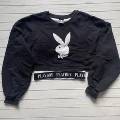 PLAYBOY クロップドトレーナー 160サイズ ブラック