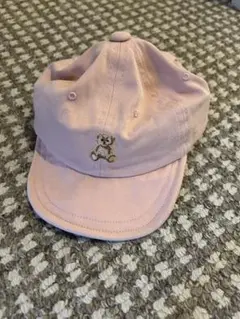 POLO クマ刺繍ベビーキャップ ピンク 48cm