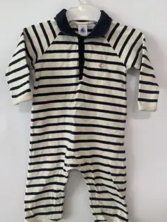 PETIT BATEAU ストライプロンパース 12m