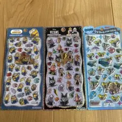 ミニオン・ディズニーヴィランズ立体シール3枚セット