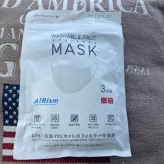 未使用未開封　ユニクロ エアリズム マスク ふつうLサイズ 3枚入り　ホワイトのサムネイル
