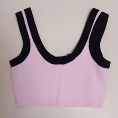 Alexander wang　クロップ　タンクトップ　黒×ピンク　XS