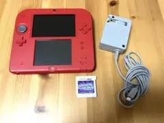 ニンテンドー2DS レッド【充電器付き】 + ポケモン　ウルトラムーン