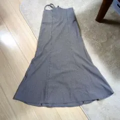 グレイル★ フレアロングスカート ハイウエスト グレーチェック S