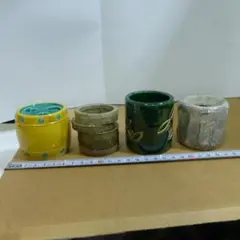 ① 茶道具 蓋置 5点 三つ葉 竹 織部 竹川 萩焼 壺形 茶道 バラ対応