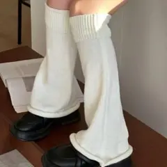 ホワイト　ルーズソックス　レッグウォーマー　制服　コスプレ　平成ギャル　Y2K