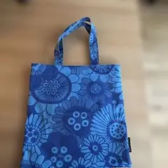 marimekko トートバッグ ブルー 花柄　防水