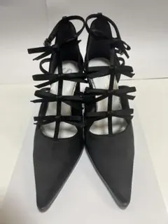 SY UNITED ARROWS 4リボンストラップ パンプス 23cm 黒