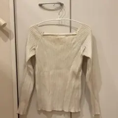 アイボリー リブ編み 長袖 トップス　GRL