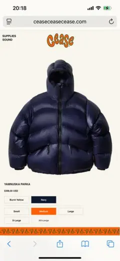 CEASE YAMNUSKA PARKA NAVY Mサイズ