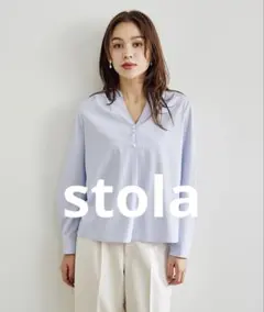 【美品】ストラ　stola お仕事スキッパーブラウスのサムネイル