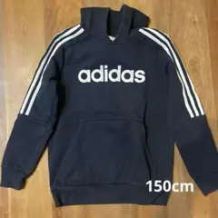 adidas ネイビー パーカー 150 裏起毛