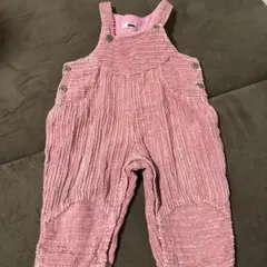 iCOL ピンク リブ編みオーバーオール 95センチ☻