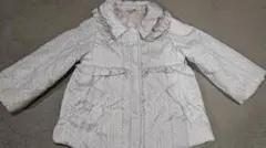 美品♪any FAM☆女の子100cm☆フリル付きホワイトキルティングコート