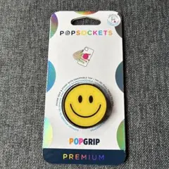 POPSOCKETS POPGRIP スマイル顔 イエロー(エナメル)