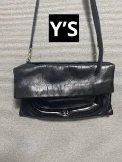 Y’S レザーショルダーバッグ 黒　がまぐち
