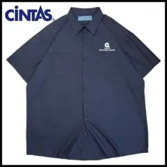 3XL/美品 古着 キングサイズ CiNTAS 半袖ワークシャツ 刺繍のサムネイル