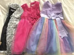 120㎝130㎝ガールズドレス2点とコートの3点セット