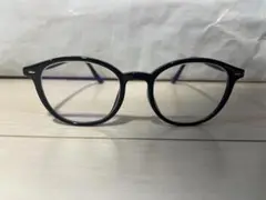 Zoff ブラック ラウンド型ブルーライトカットメガネ ケース付き