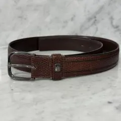 90s Yves Saint Laurent 가죽 벨트 가죽 브라운