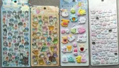 オバケーヌシール4まいセット　ドロップシール&宝石ふわふわシールなど