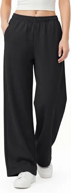 新品 Enmain ワイドパンツ 接触冷感 主素材レーヨンのドレープ感 黒2XL