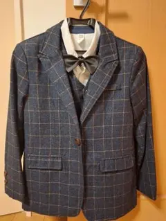 フォーマルスーツ ネイビー チェック柄 160cm