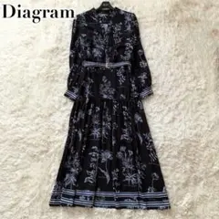 フラワープリント ロングワンピース