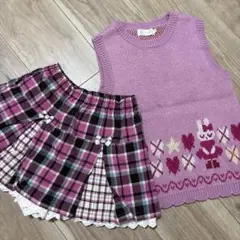 ニットプランナー KP ミミちゃん　スカパン　ウール混ベスト　120cm