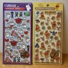 ベイマックス＆くまのプーさん ボンボンドロップシール 2種セット