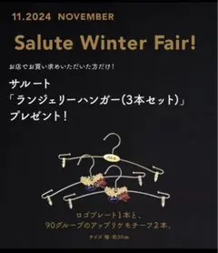 サルート　ノベルティ　ハンガー　ワコール　69G　非売品　2022 フェア　新品 サルートフェアスタート💐ランジェリーハンガープレゼント