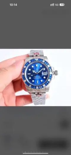 ROLEX 青い文字盤 自動巻き腕時計 ステンレス