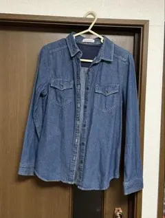 デニム長袖シャツ Mサイズ ポケット付き